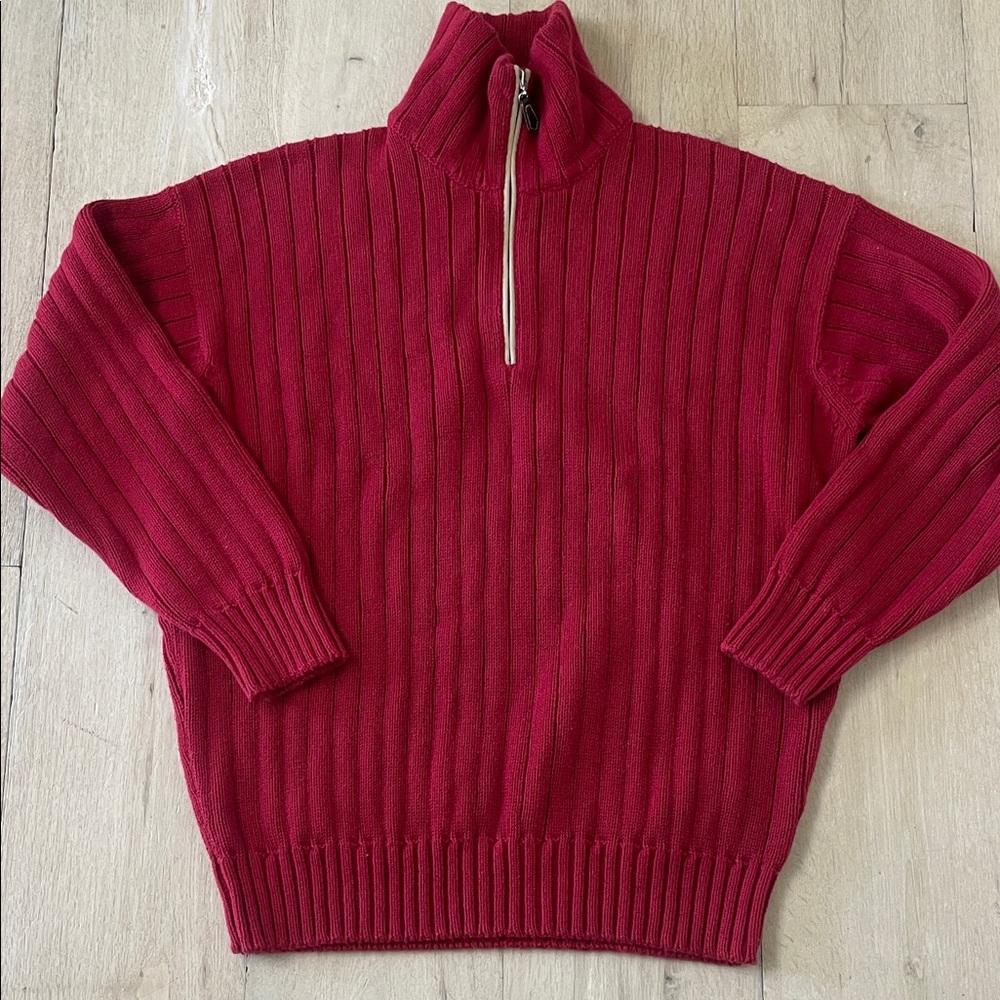 Bergdorf Goodman 100% Heavy Cotton Quarter Zip Sweater